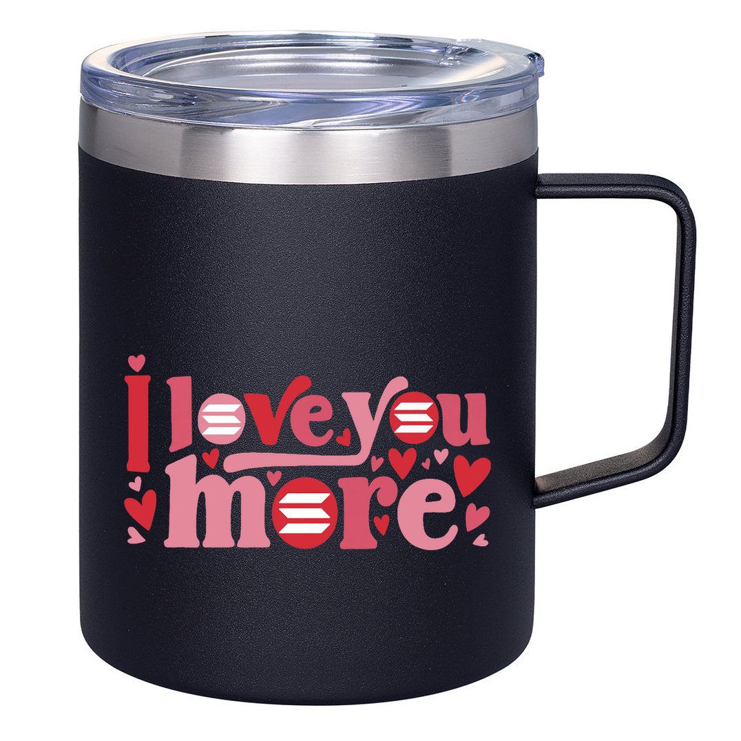 Solana Crypto I Love You More Cryptocurrency Pink Heart Premium 12oz Stainless Steel Coffee Mug