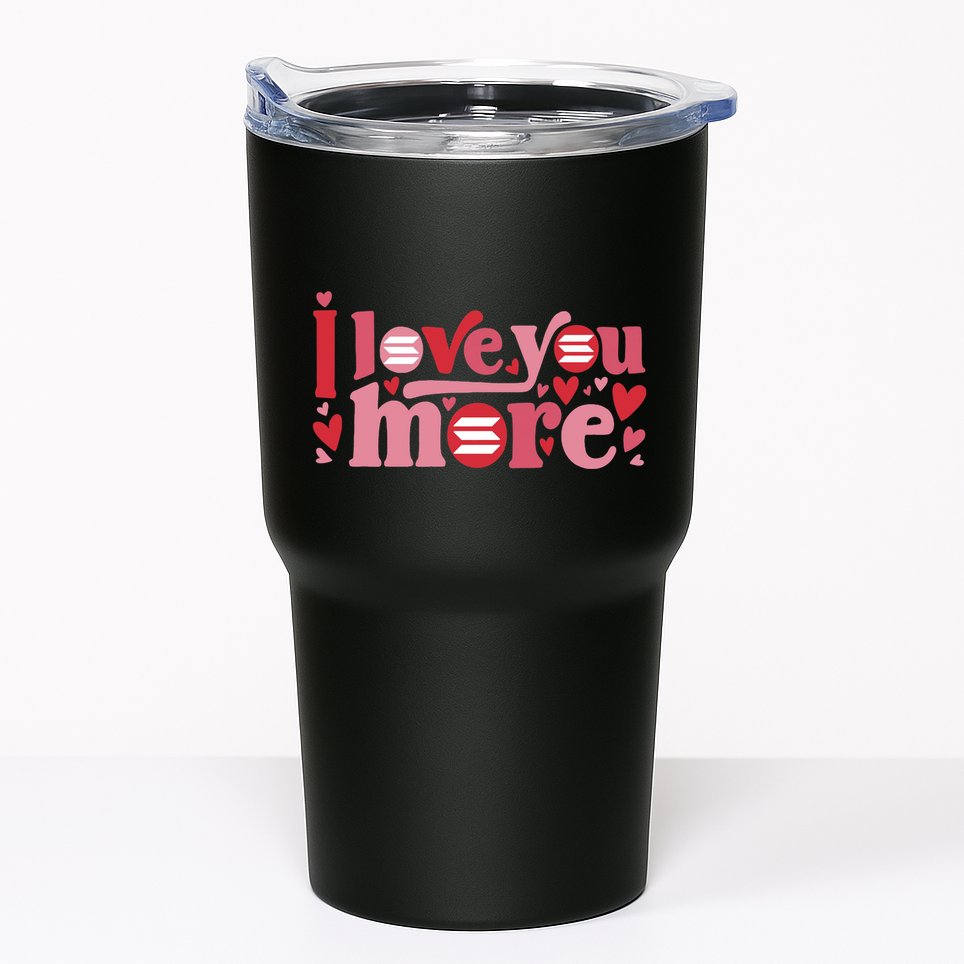 Solana Crypto I Love You More Cryptocurrency Pink Heart Premium Tumbler