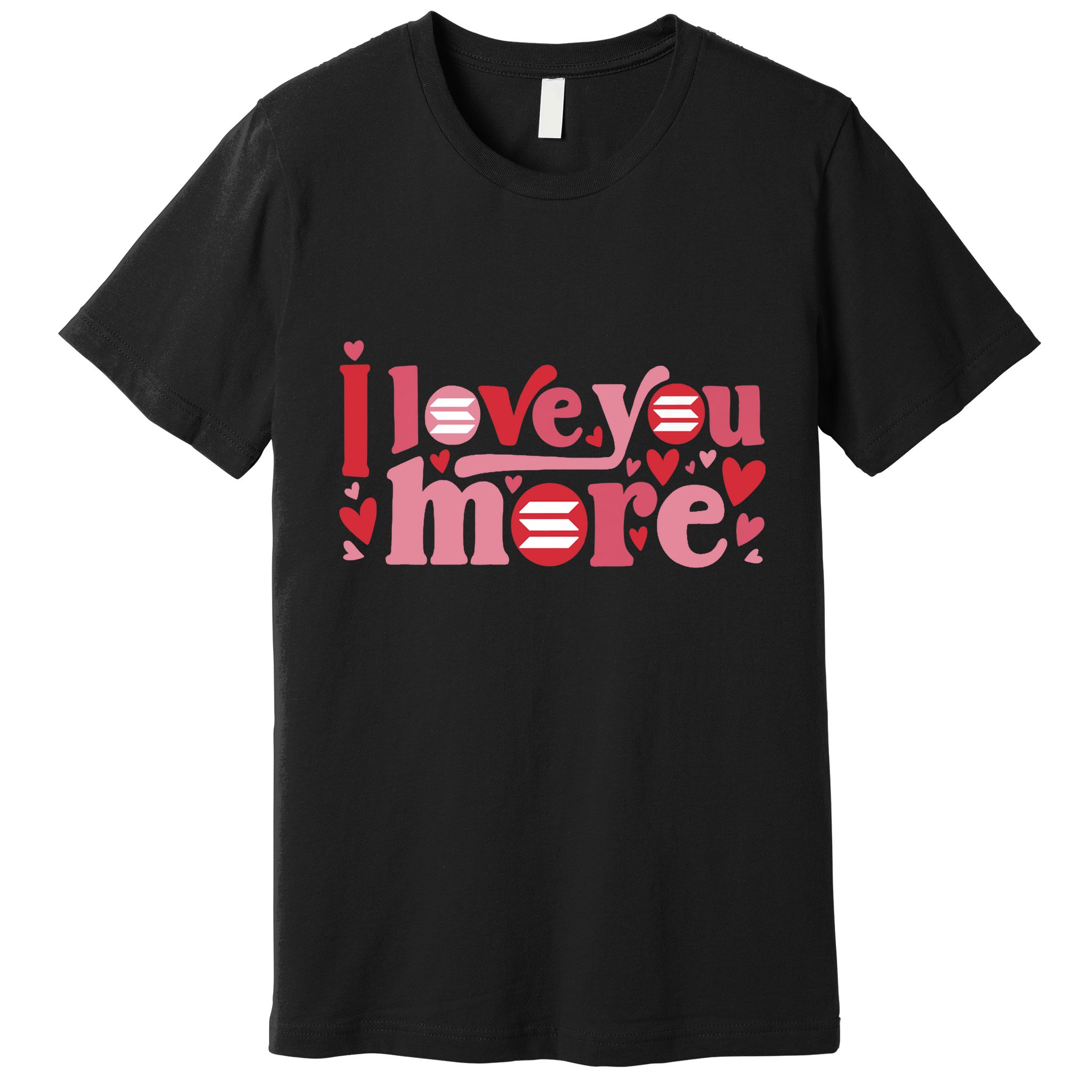 Solana Crypto I Love You More Cryptocurrency Pink Heart Premium Premium T-Shirt