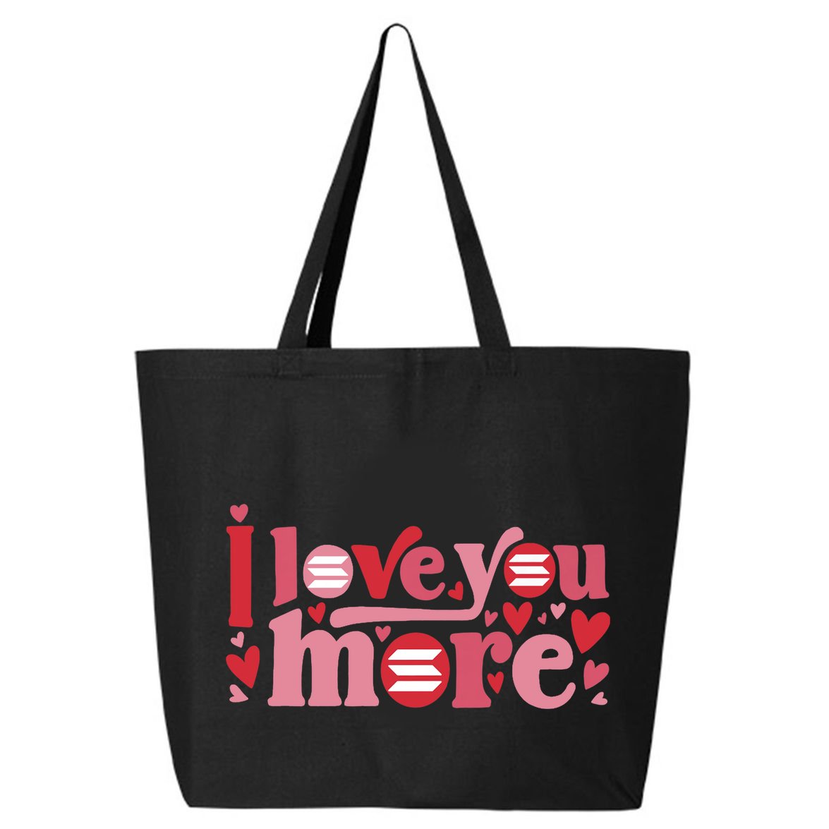 Solana Crypto I Love You More Cryptocurrency Pink Heart Premium 25L Jumbo Tote