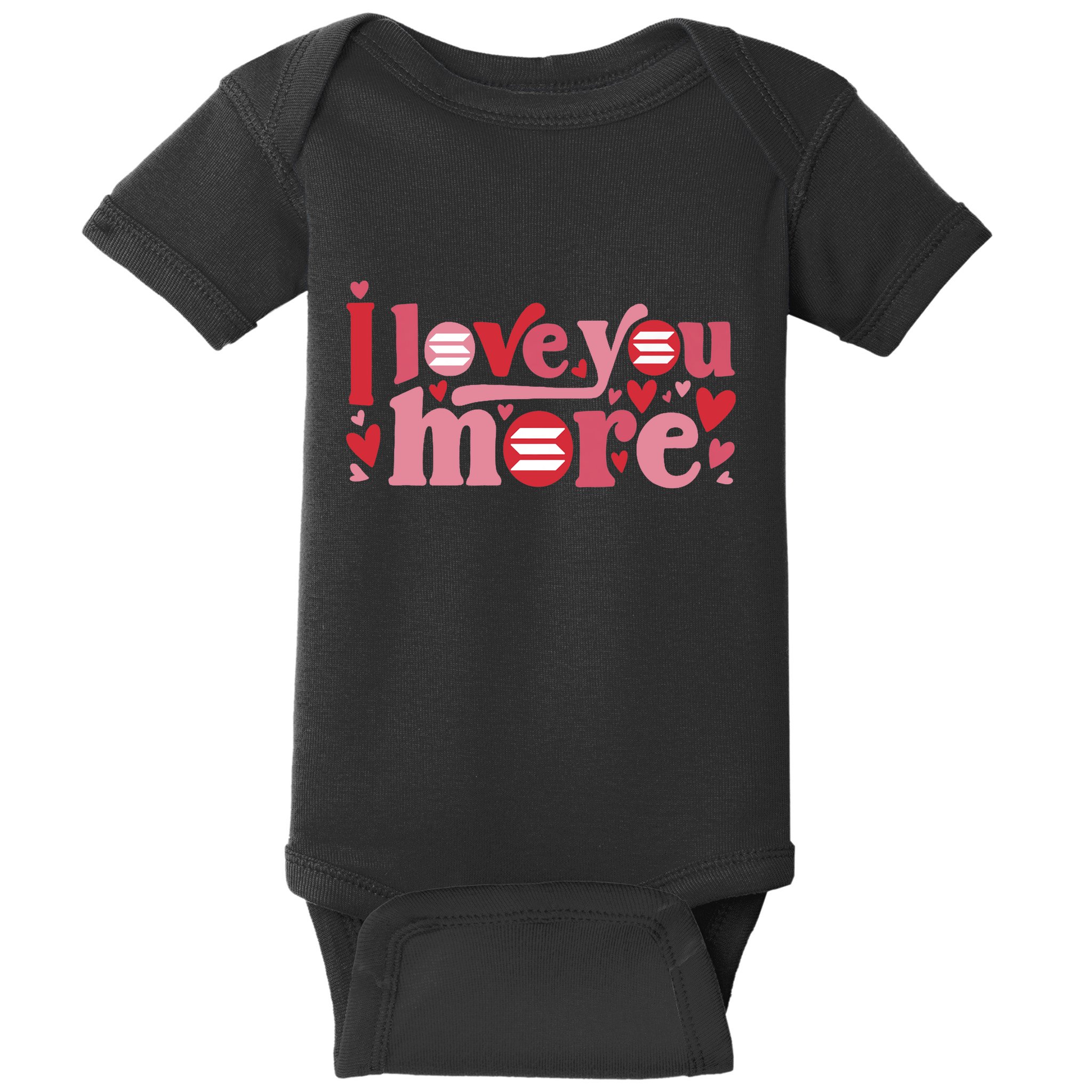 Solana Crypto I Love You More Cryptocurrency Pink Heart Premium Baby Bodysuit