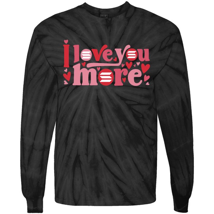 Solana Crypto I Love You More Cryptocurrency Pink Heart Premium Tie-Dye Long Sleeve Shirt