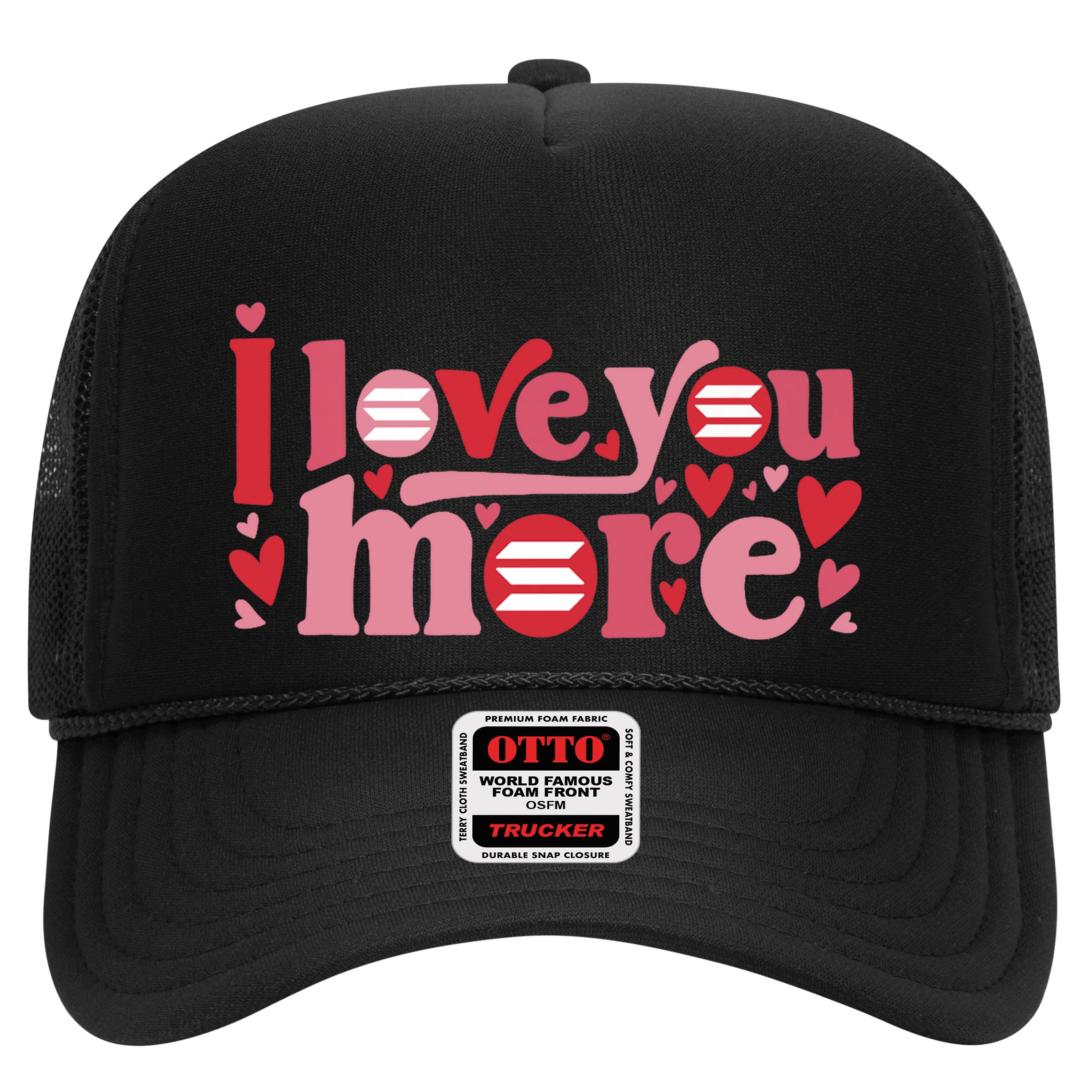 Solana Crypto I Love You More Cryptocurrency Pink Heart Premium Hat