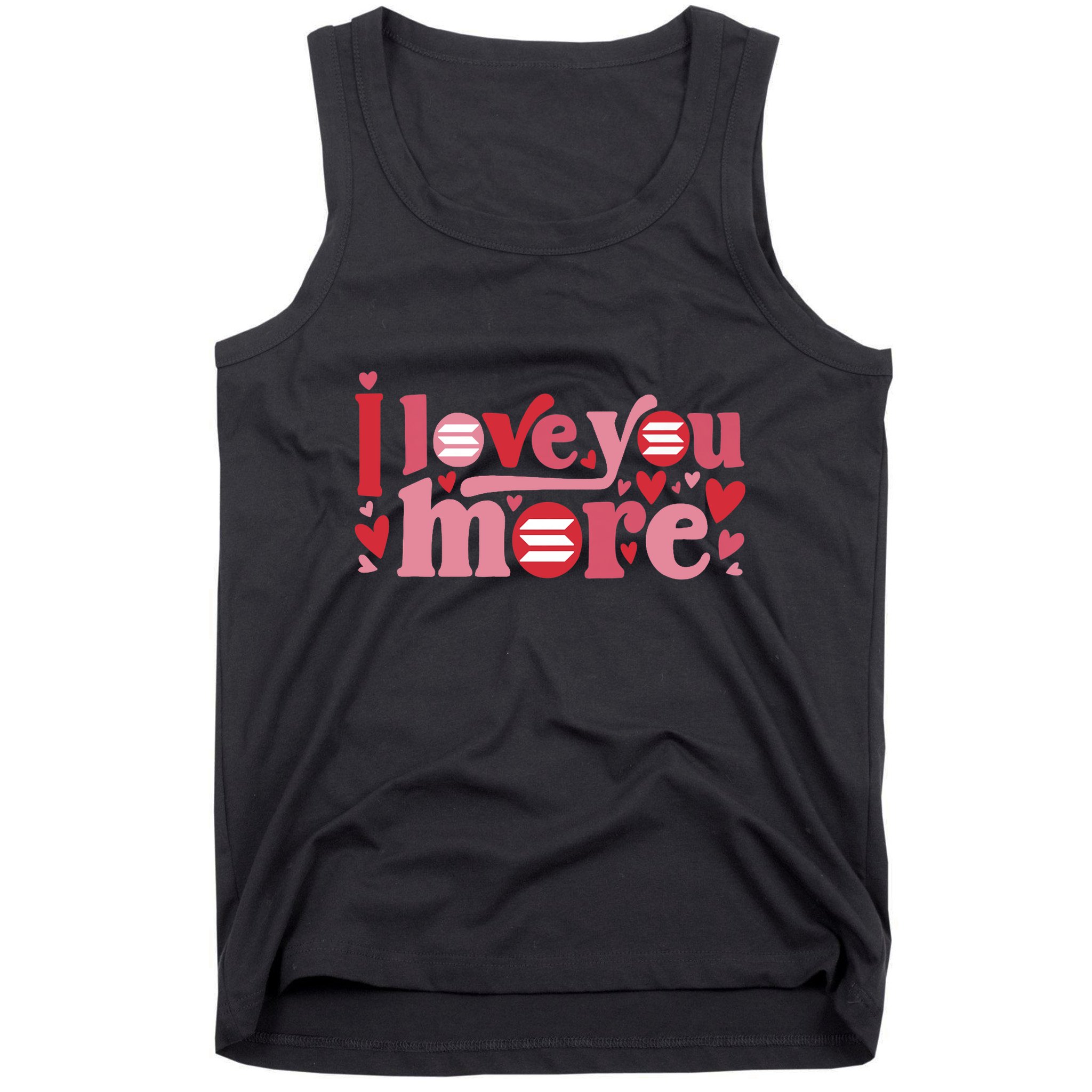 Solana Crypto I Love You More Cryptocurrency Pink Heart Premium Tank Top