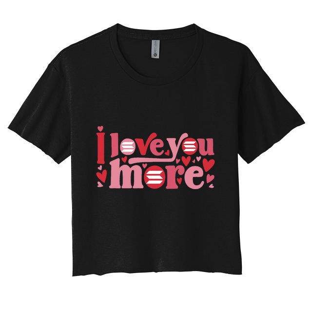 Solana Crypto I Love You More Cryptocurrency Pink Heart Premium Crop Top