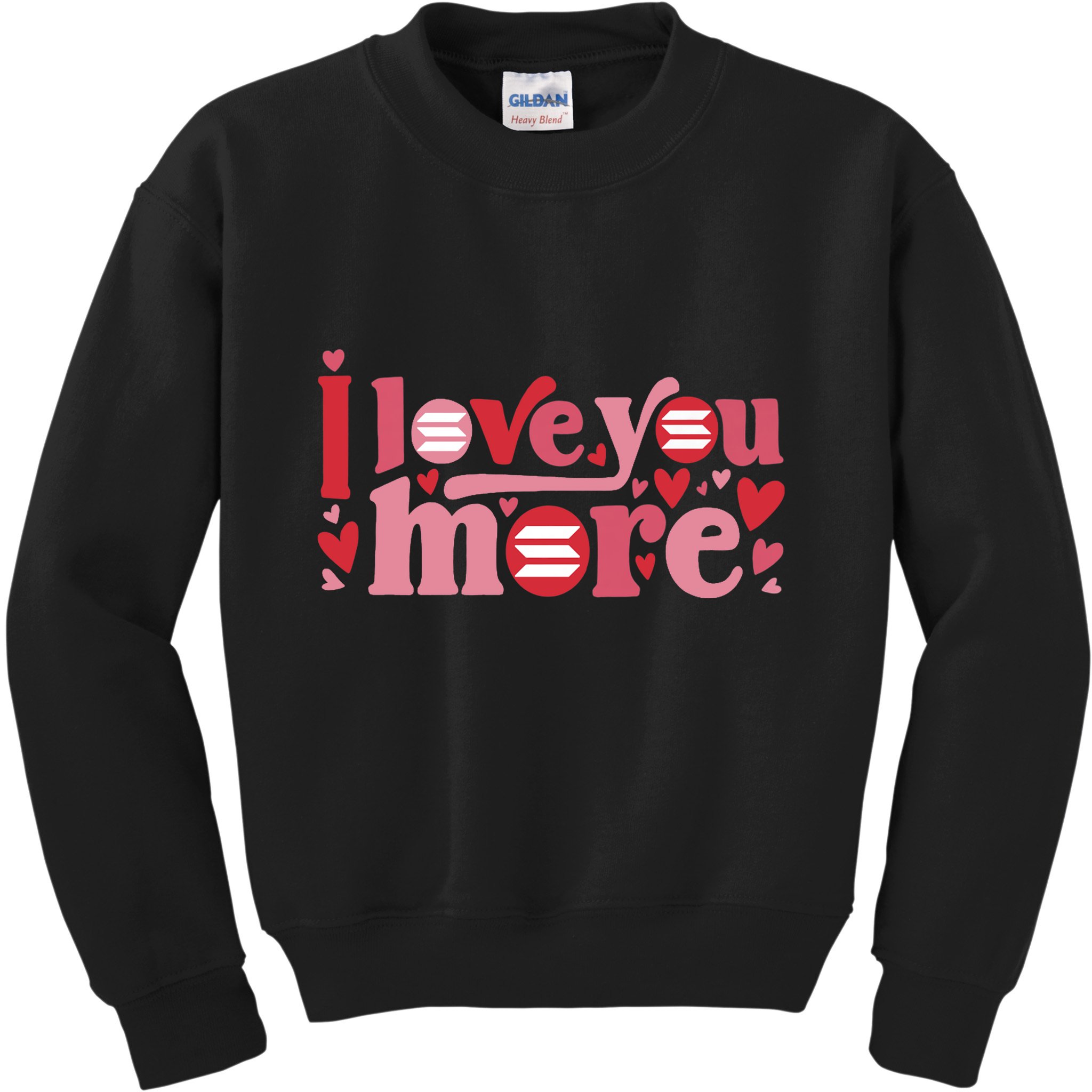 Solana Crypto I Love You More Cryptocurrency Pink Heart Premium Kids Sweatshirt