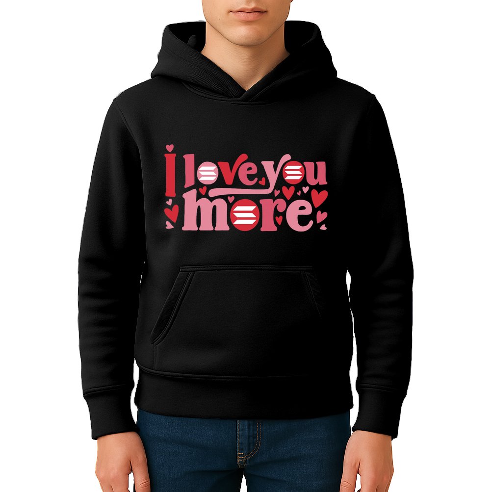 Solana Crypto I Love You More Cryptocurrency Pink Heart Premium Kids Hoodie