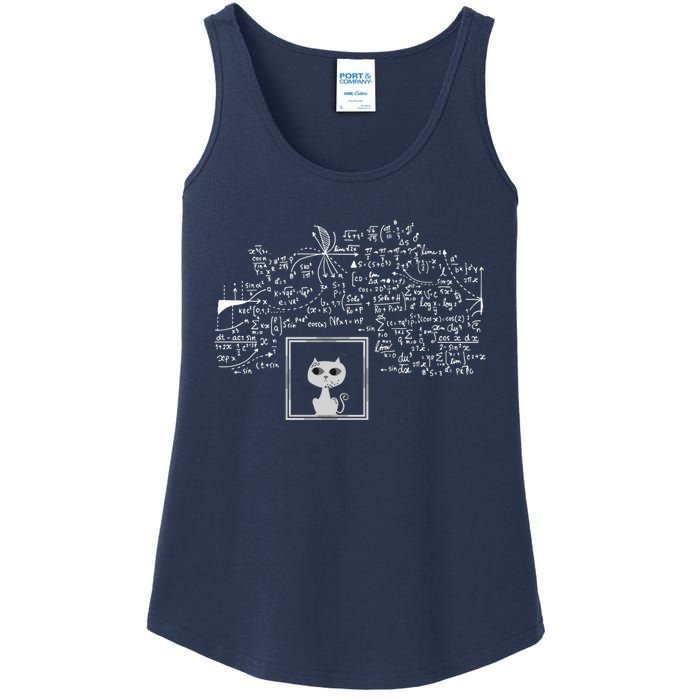 Schrodingers Cat In A Box Funny Science Nerd Physics Ladies Essential Tank