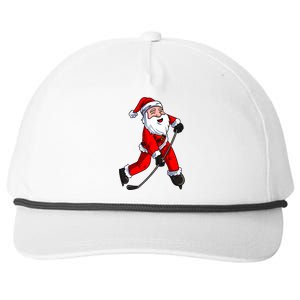 Santa Claus Ice Hockey Xmas Gift Snapback Five-Panel Rope Hat