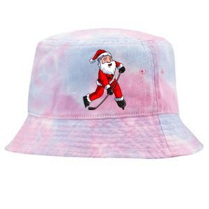 Santa Claus Ice Hockey Xmas Gift Tie-Dyed Bucket Hat