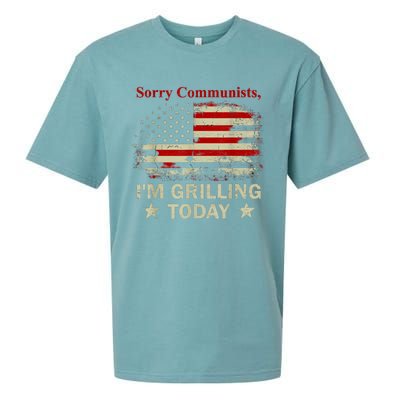 Sorry Communists Im Grilling Today Funny 4th Of July Bbq Sueded Cloud Jersey T-Shirt