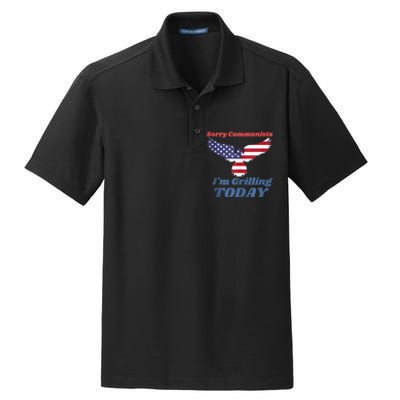 Sorry Communists Im Grilling Today Funny 4th Of July Bbq Dry Zone Grid Polo