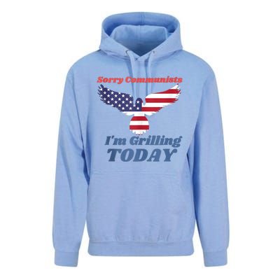 Sorry Communists Im Grilling Today Funny 4th Of July Bbq Unisex Surf Hoodie