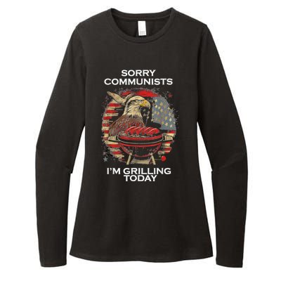 Sorry Communists Im Grilling Today Funny 4th Of July Bbq Womens CVC Long Sleeve Shirt