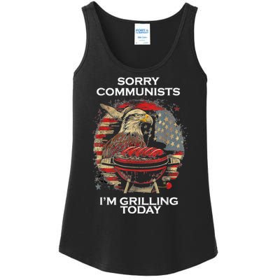 Sorry Communists Im Grilling Today Funny 4th Of July Bbq Ladies Essential Tank