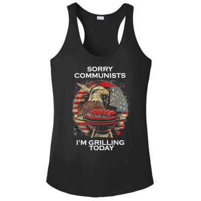 Sorry Communists Im Grilling Today Funny 4th Of July Bbq Ladies PosiCharge Competitor Racerback Tank