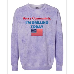 Sorry Communists Im Grilling Today Funny 4th Of July Bbq Colorblast Crewneck Sweatshirt