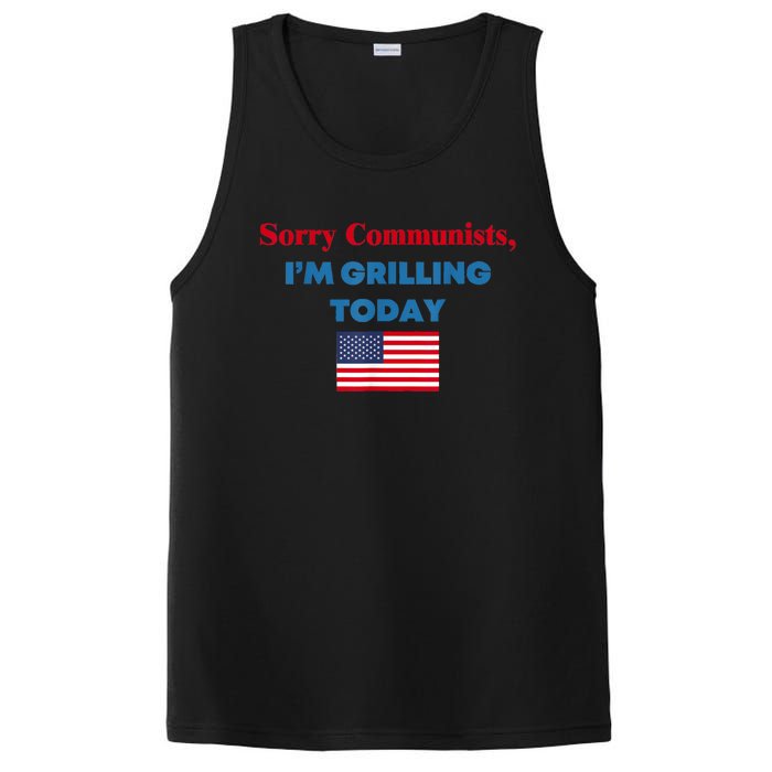 Sorry Communists Im Grilling Today Funny 4th Of July Bbq PosiCharge Competitor Tank