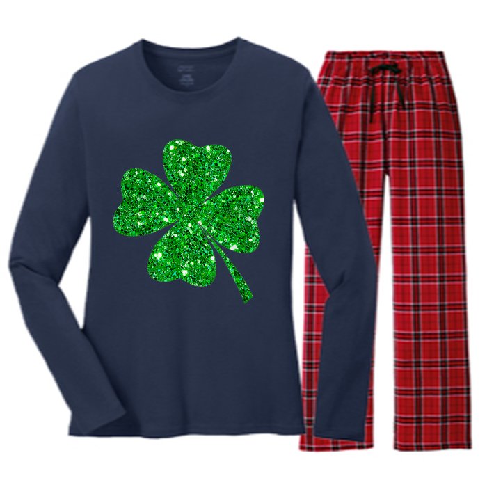 Clover Irish Shirt For St Patricks & Pattys Day Women's Long Sleeve Flannel Pajama Set 