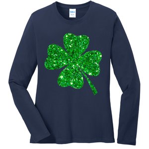 Clover Irish Shirt For St Patricks & Pattys Day Ladies Long Sleeve Shirt