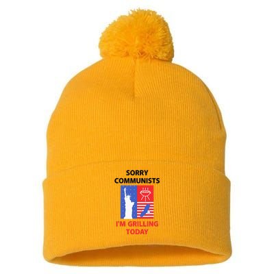 Sorry Communists IM Grilling Today Pom Pom 12in Knit Beanie