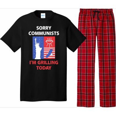 Sorry Communists Im Grilling Today Funny 4th Of July Bbq Pajama Set