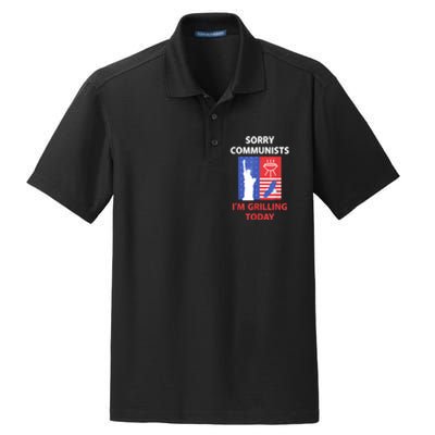 Sorry Communists Im Grilling Today Funny 4th Of July Bbq Dry Zone Grid Polo