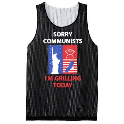 Sorry Communists Im Grilling Today Funny 4th Of July Bbq Mesh Reversible Basketball Jersey Tank