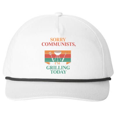 Sorry Communists Im Grilling Today Funny 4th Of July Bbq Snapback Five-Panel Rope Hat