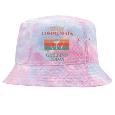 Sorry Communists Im Grilling Today Funny 4th Of July Bbq Tie-Dyed Bucket Hat