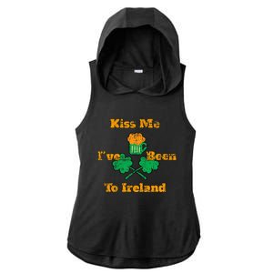 Shamrock Clover Ireland Gift Distressed Ladies PosiCharge Tri-Blend Wicking Draft Hoodie Tank