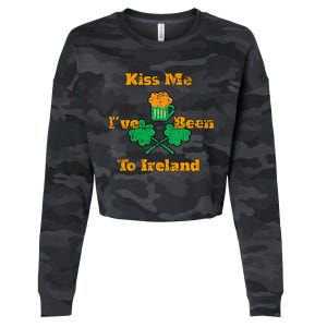 Shamrock Clover Ireland Gift Distressed Cropped Pullover Crew