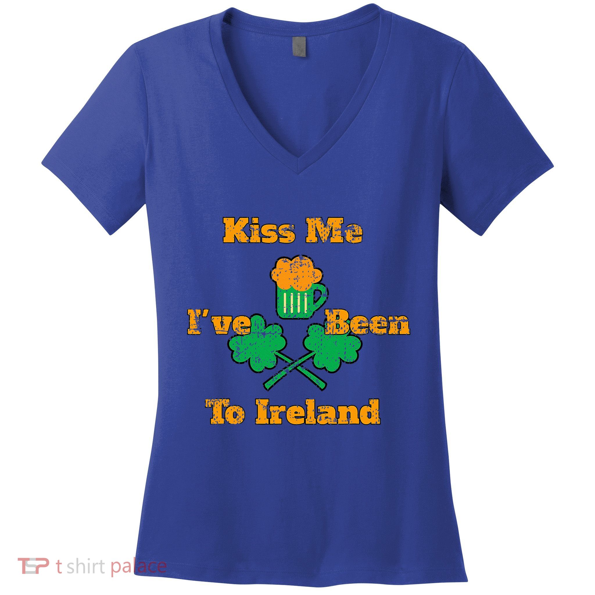 Shamrock Clover Ireland Gift Distressed Women's V-Neck T-Shirt