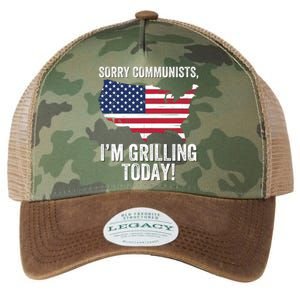 Sorry Communists IM Grilling Today Funny Patriotic Barbecue American Usa Flag Legacy Tie Dye Trucker Hat