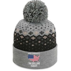 Sorry Communists IM Grilling Today Funny Patriotic Barbecue American Usa Flag The Baniff Cuffed Pom Beanie