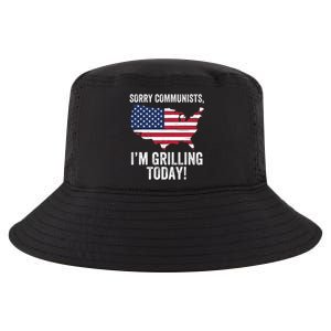 Sorry Communists IM Grilling Today Funny Patriotic Barbecue American Usa Flag Cool Comfort Performance Bucket Hat