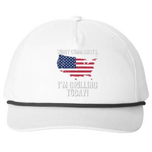 Sorry Communists IM Grilling Today Funny Patriotic Barbecue American Usa Flag Snapback Five-Panel Rope Hat