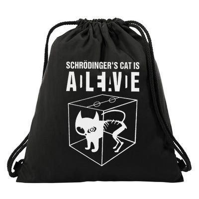 SchrodingerS Cat Is Alive Dead Paradox Science Geek Drawstring Bag