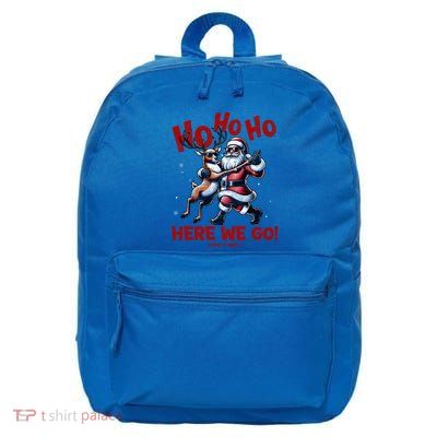 Santa Claus Is Dancing On Xmas Christmas Funny Meaningful Gift 16 in Basic Backpack