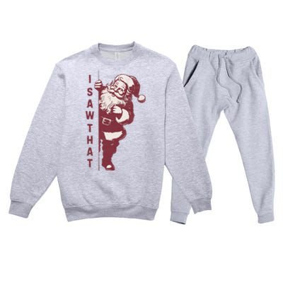 Santa Claus I Saw That Christmas Santa Is Watching You Premium Crewneck Sweatsuit Set