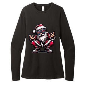 Santa Claus Is Dancing On Xmas Christmas Funny Cool Gift Womens CVC Long Sleeve Shirt