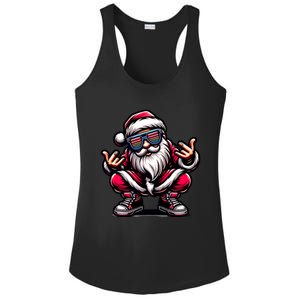 Santa Claus Is Dancing On Xmas Christmas Funny Cool Gift Ladies PosiCharge Competitor Racerback Tank