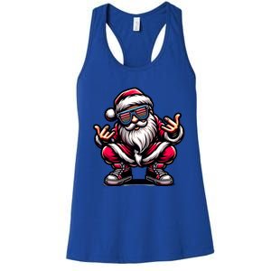 Santa Claus Is Dancing On Xmas Christmas Funny Cool Gift Women's Racerback Tank