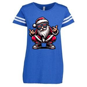 Santa Claus Is Dancing On Xmas Christmas Funny Cool Gift Enza Ladies Jersey Football T-Shirt