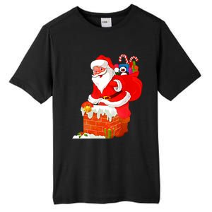 Santa Claus Into The Chimney Tall Fusion ChromaSoft Performance T-Shirt