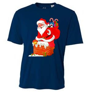 Santa Claus Into The Chimney Cooling Performance Crew T-Shirt