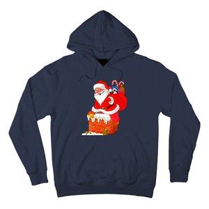 Santa Claus Into The Chimney Hoodie