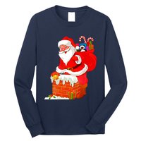 Santa Claus Into The Chimney Long Sleeve Shirt