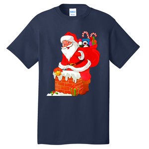 Santa Claus Into The Chimney Tall T-Shirt