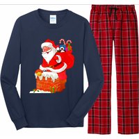 Santa Claus Into The Chimney Long Sleeve Pajama Set